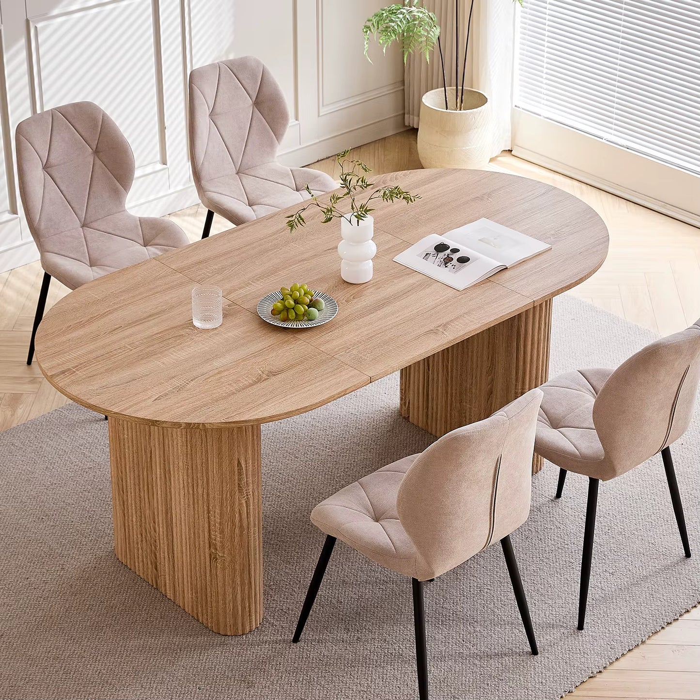 Table de salon en bois cannelé - Sjorra